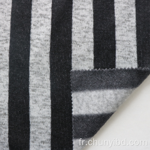 100% polyester Stripe Match Cationic Dye un côté brossé Brackage Treot en toison ennef